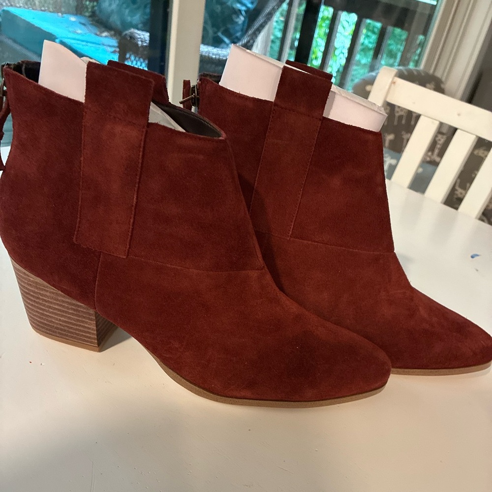 Sole Society Rust Suede Ankle Booties
